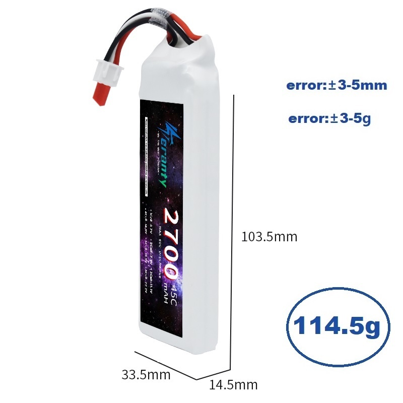 1/3PCS 2S 7.4V Lipo 배터리 2700mA - Drone Battery Lipo 리뷰 및 가격